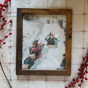 Vintage Farmhouse Christmas Holiday Decor Frame